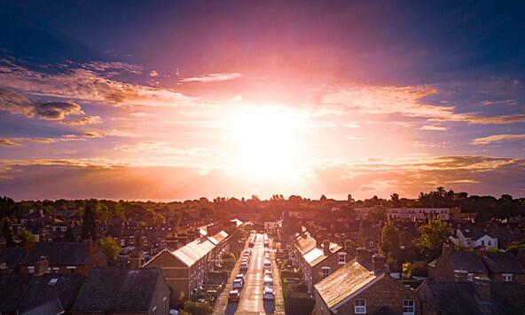Local community houses town street uk_crop